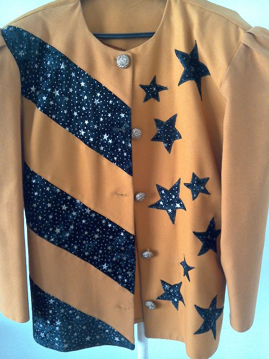 Costum (compleu) adolescente, muștar cu negru: sacou și fustă