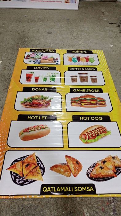 Baner tashqi reklama orakal bukva harf banner naklenka telefon uy poli