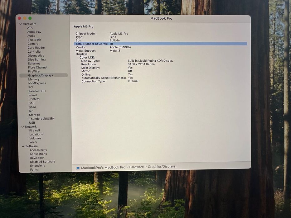 MacBook Pro 16" M3 PRO 12-CPU, 18-GPU, 18GB RAM, 512GB SSD