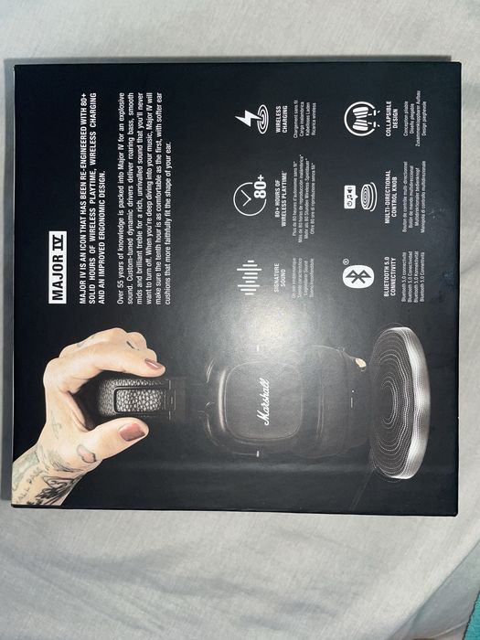 Casti audio On ear Marshall Major IV , Bluetooth , negru