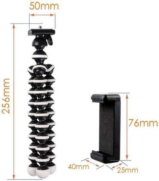 Универсален трипод octopus за телефони, екшън камери, фотоапарати