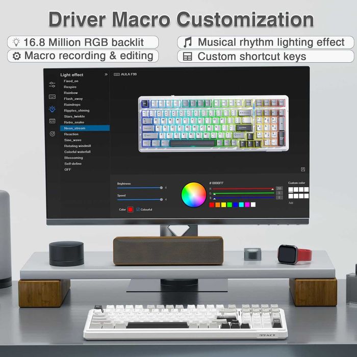 Механична клавиатура AULA F99 Wireless 99 Keys RGB
