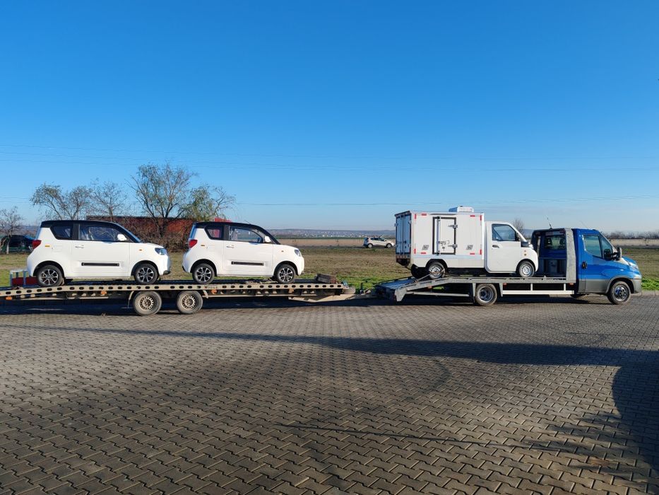 Platforma tractări auto non-stop, remorca de 8,5 m dube/utilaje/auto