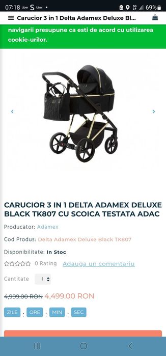 Vand carucior Adamex delux 3 in 1