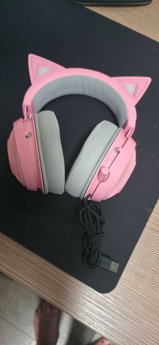 Casti gaming Razer Kraken Kitty, USB, Quartz Edition