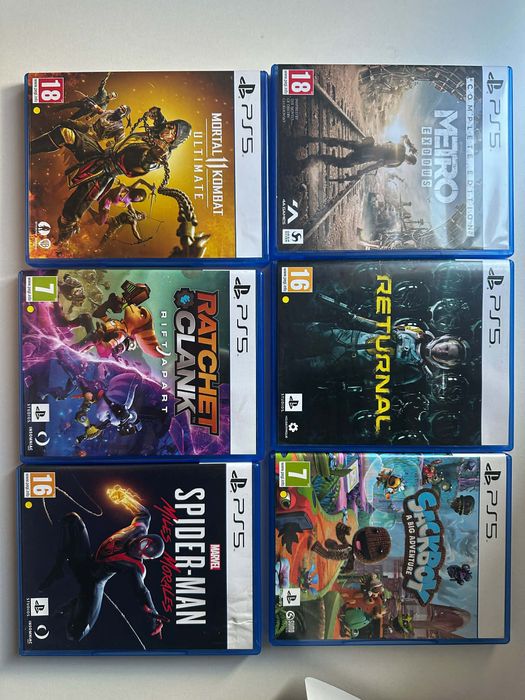PlayStation 5 + 1 контролер + 6 игри (дискове) – отлично състояние.