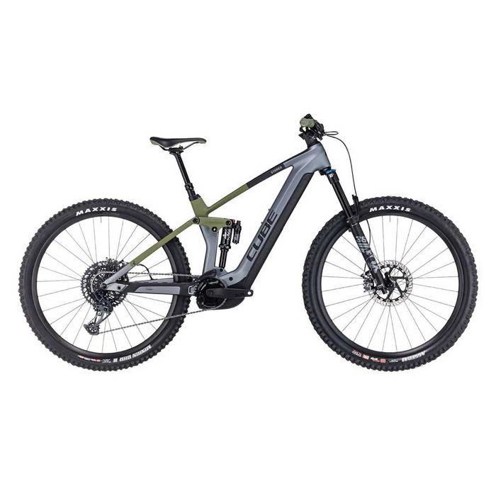 Bicicleta electrica Cube Stereo Hybrid 140 HPC TM 750 flashgrey n olive marime S