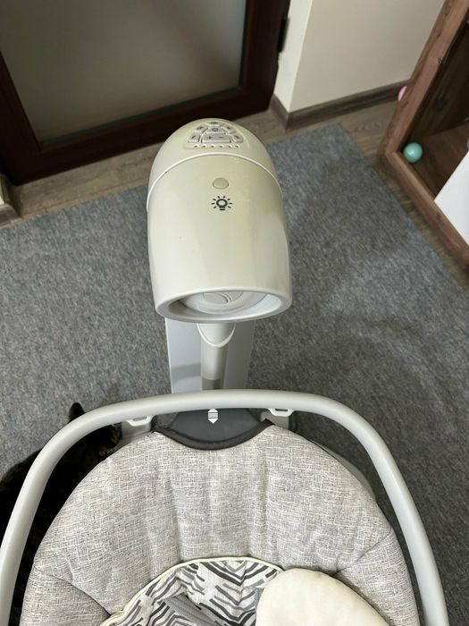 Leagan si balansoar Joie Serina 2 in 1 Logan, rotativ, Negru/Alb
