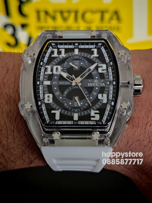 INVICTA Cyclone white/silver 49 mm, Инвикта нов ръчен часовник