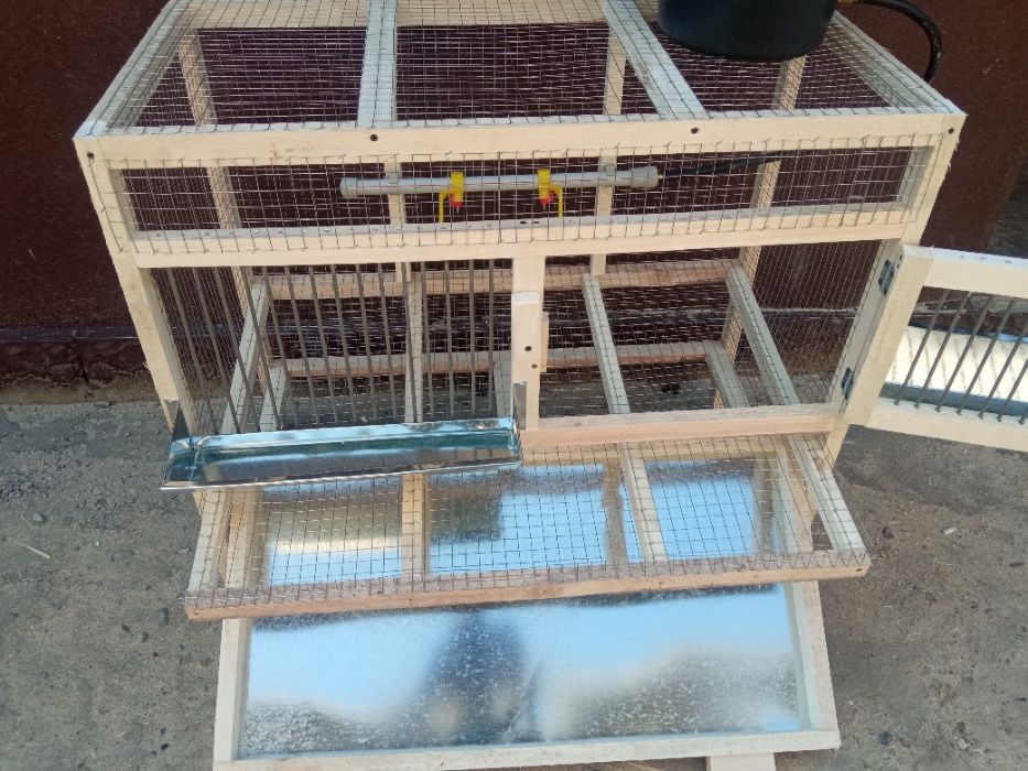 клетка для кур с откатом для яйц