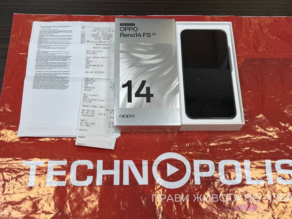 512GB Oppo Reno 14 FS 5G Technopolis Гаранция до 2028 г. Green