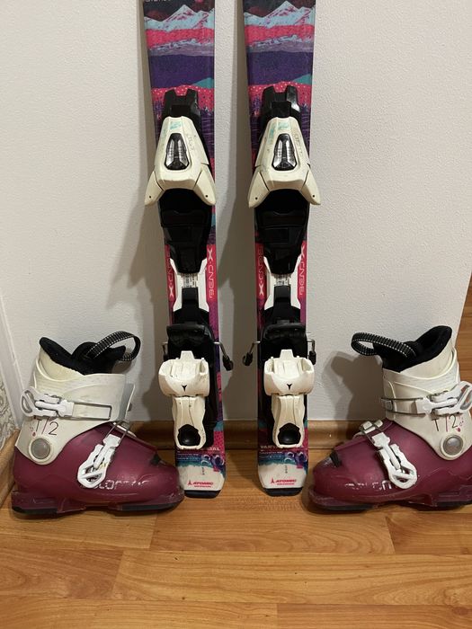 Schiuri copii 80 cm atomic cu clapari set skiuri