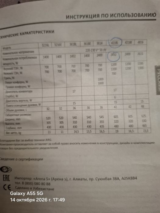 Продам электропечь настольную ARG