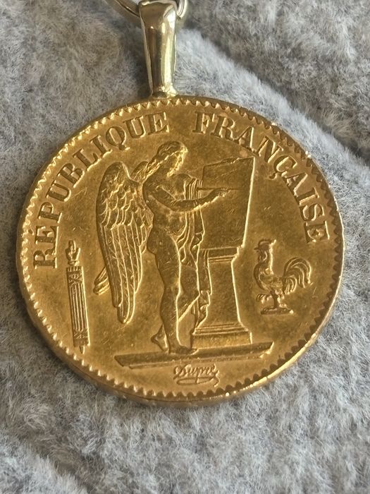 Златен ланец 14к с монета висок карат 21.65к