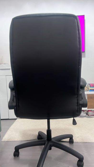 Scaun birou – Negru, piele ecologică, reglabil