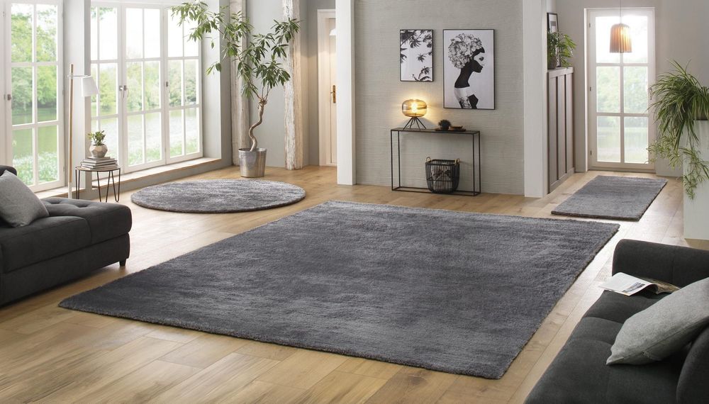 Covor Shaggy Dana, fir inalt si moale, gri, 300 x 400 cm