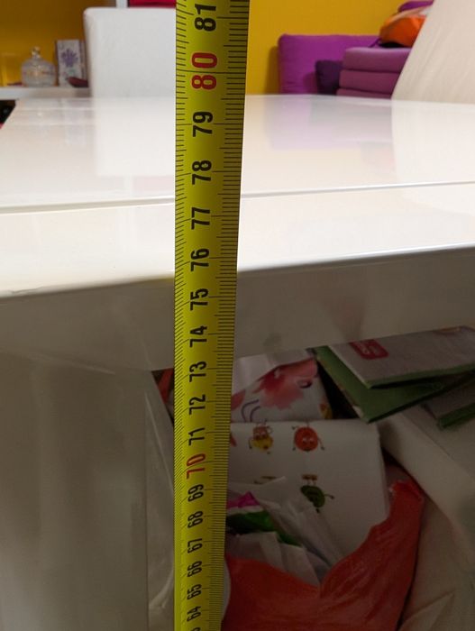 Разтегателна трапезна маса 130 х 80 см бял гланц MDF МДФ