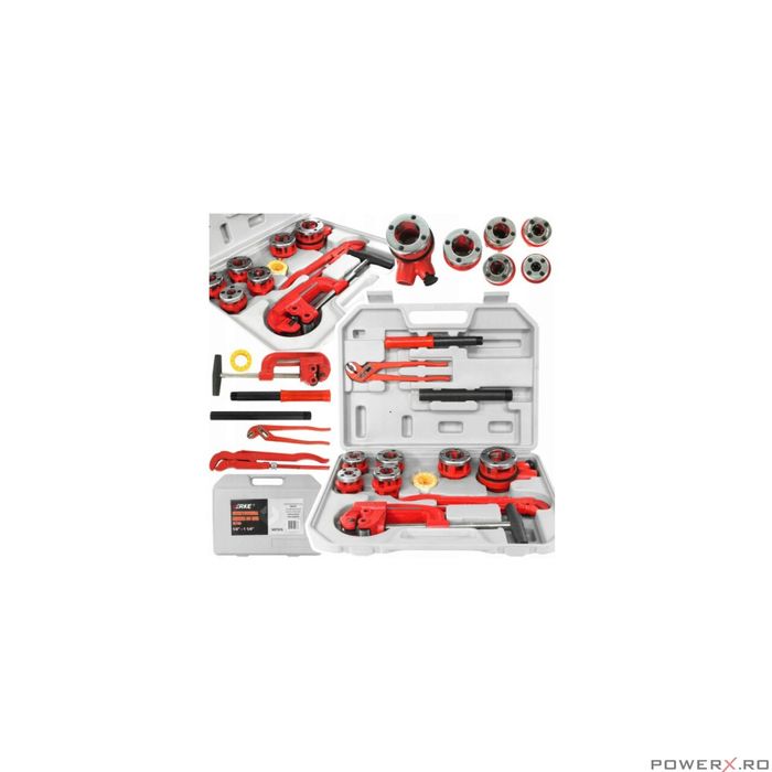 Trusa pentru filetat tevi 10 piese, 1/4 ", 3/8", 1/2 ", 3/4", 1 ", 1-1