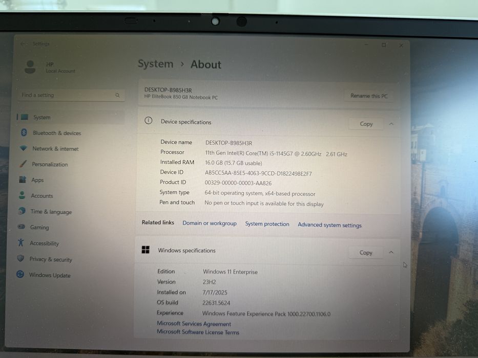 Vand laptop HP EliteBook L850-GL