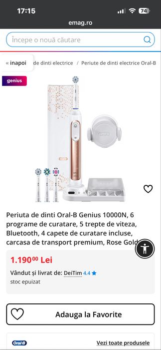 Periuta electrica Oral B Genius x