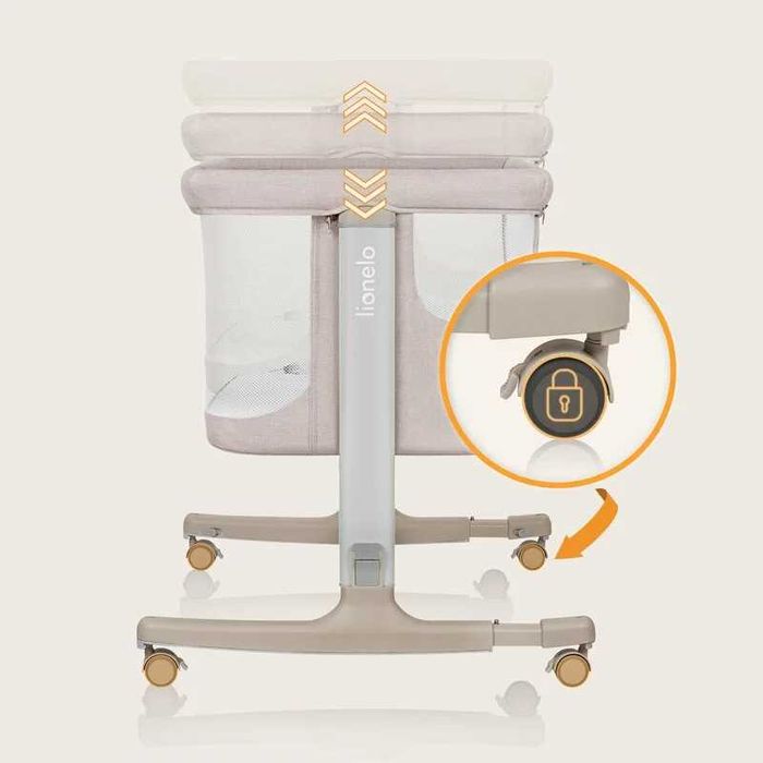 Patut co-sleeper Lionelo Aurora 3 în 1, cu legănare