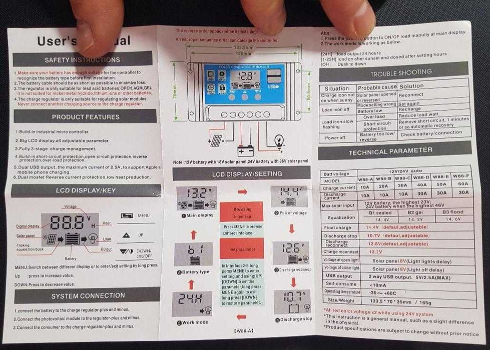 Controler de incarcare panou solar PWM 30A, 100A, 200A. Nou ambalat!