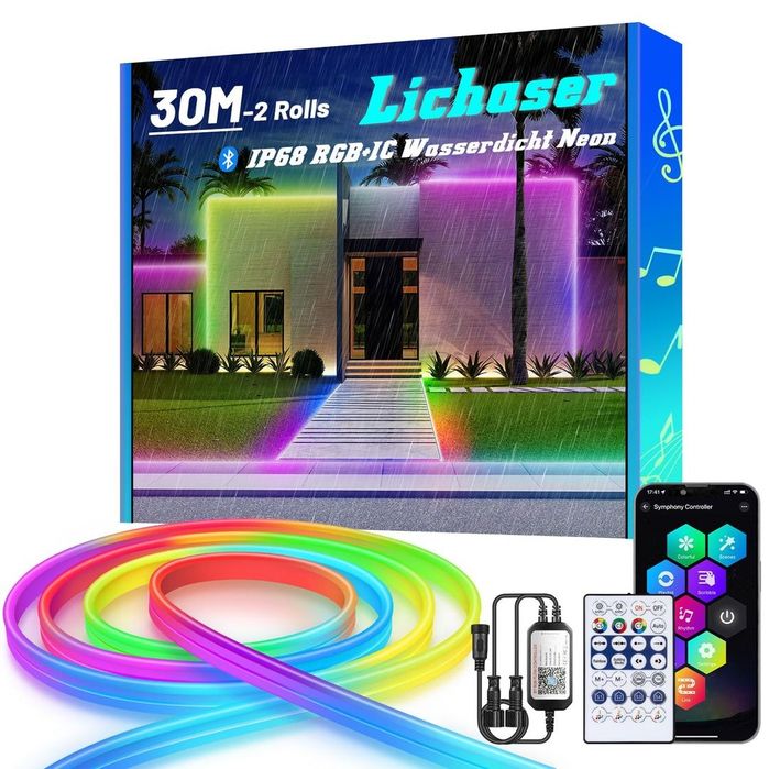 Banda LED NEON RGB+IC 30m interior exterior  inteligenta