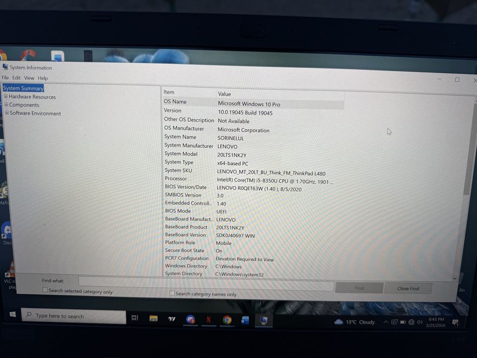Laptop Lenovo ThinkPad L480