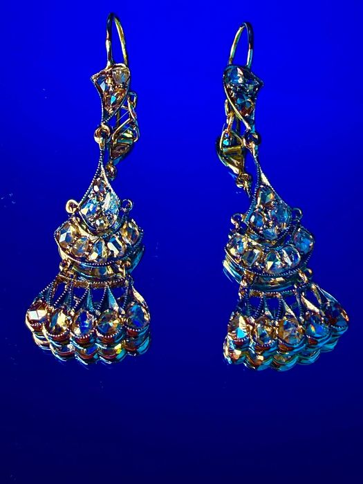 Серьги старинные с алмазами