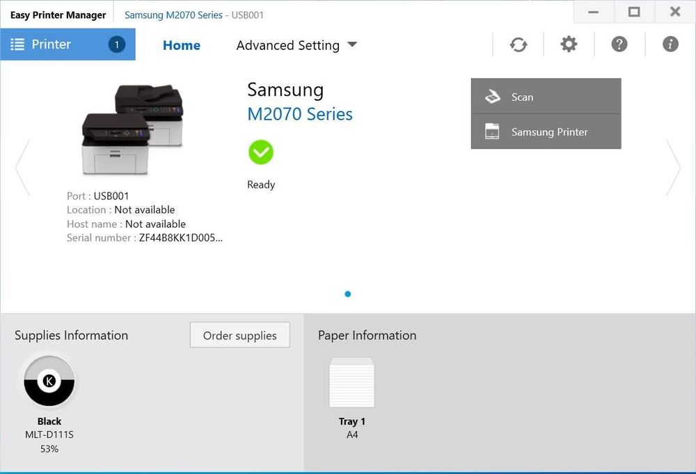 Samsung M2070  3в1 принтер, скенер, копирна машина