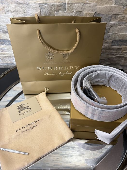 Мъжки Колан Естествена Кожа Burberry
