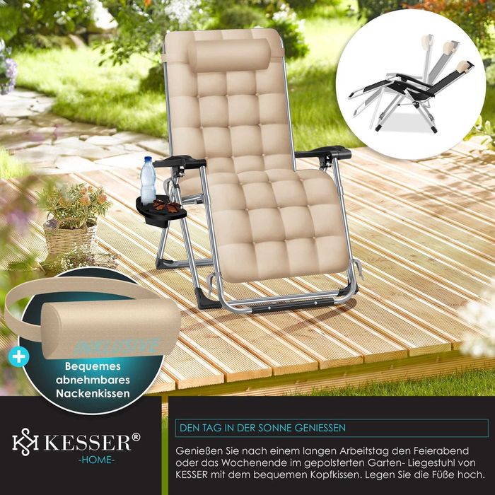 Градински сгъваем  шезлонг с регулируема облегалка - НОВ