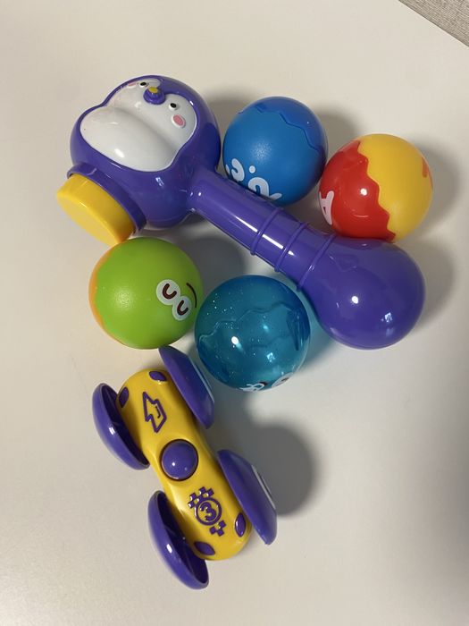 Бебешка игра с топки, чукче и количка за спускане, топче, път