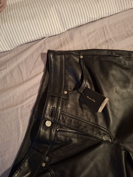Pantaloni piele Massimo Dutti L