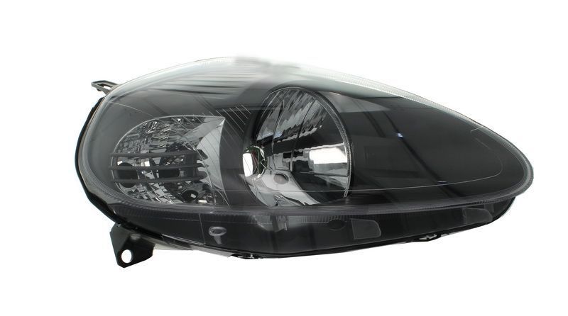 Far Fiat Punto Grande (199) Sport 09.2005-10.2008 TYC partea Dreapta, cu rama neagra, tip bec H4, reglaj electric