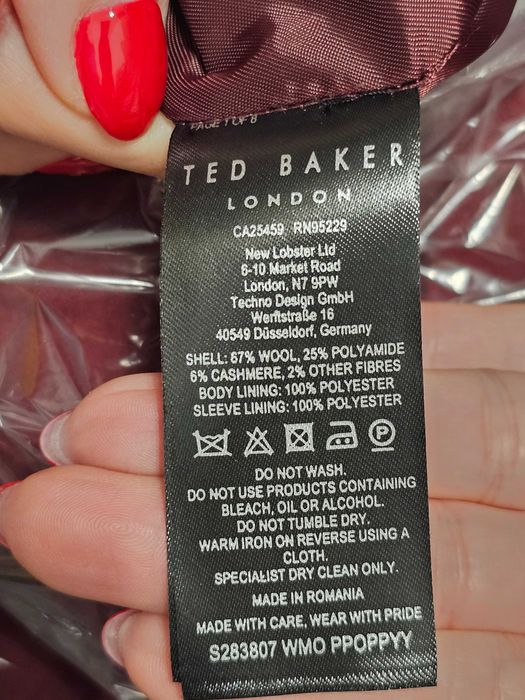 Palton Ted Baker Ted Rose Midi Coat Ld00 Maroon 16/5/XL