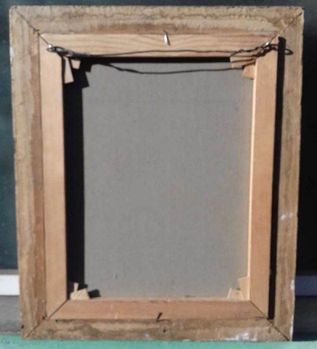 Tablou vechi - peisaj cu 2 cabane - semnat Bittar