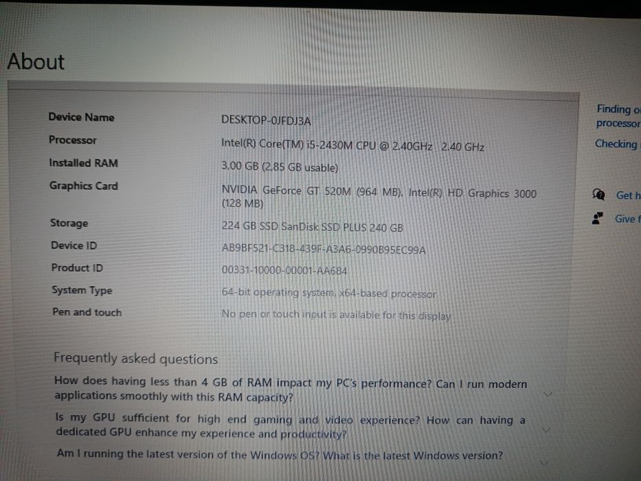 Vand laptop Acer Aspire model 5750G