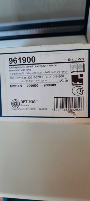 Подшипник  передней ступицы