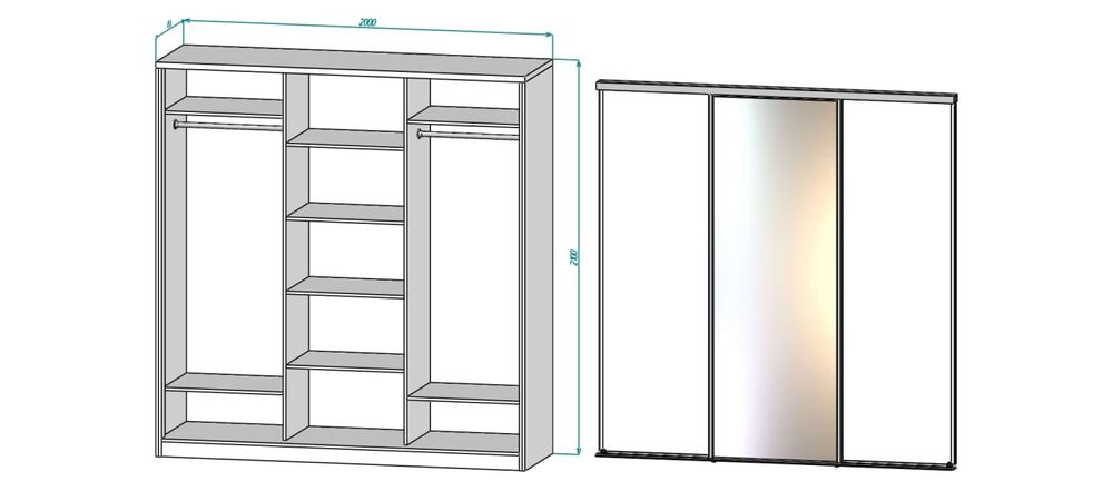 Визуализация корпусной мебели (Шкафы, кровати, кухни и т.д.)