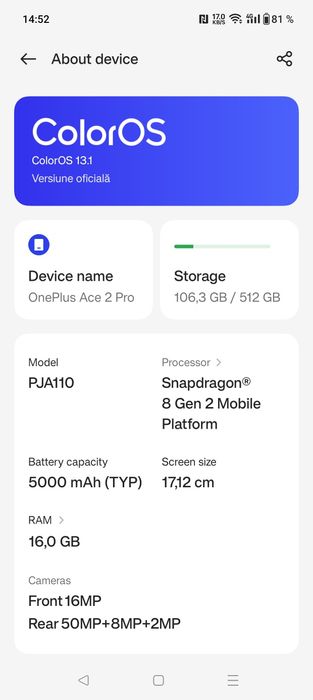 OnePlus Ace 2 pro green echivalent lui 12R