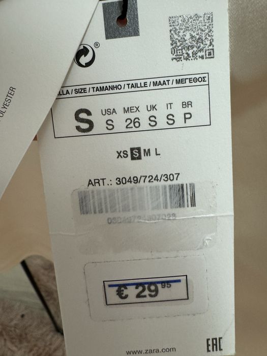 Rochie crem deschis / oyster satinat tip furou cu spatele gol Zara S