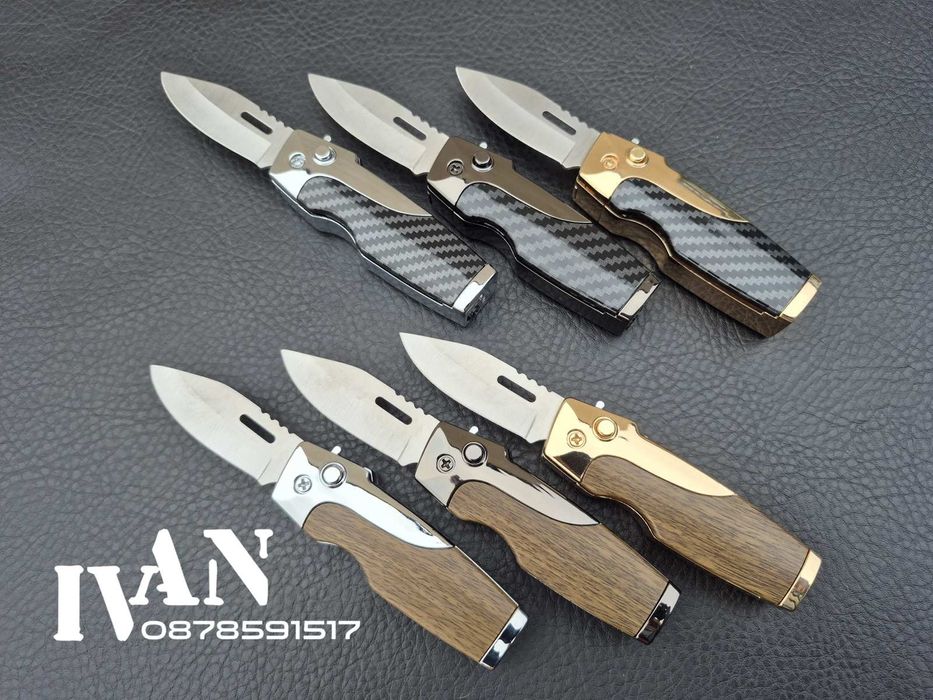 Запалка с вградено автоматично ножче (6 цвята)