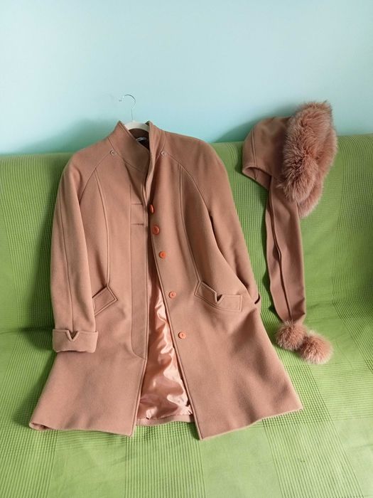 Palton stofa camel