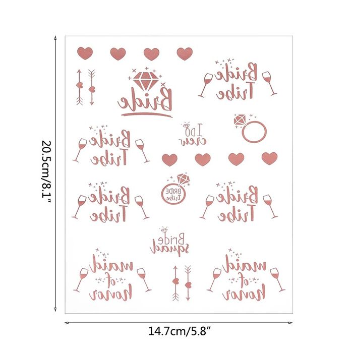 Set bride to be: voal, bandana de saten, tatuaje,coronita