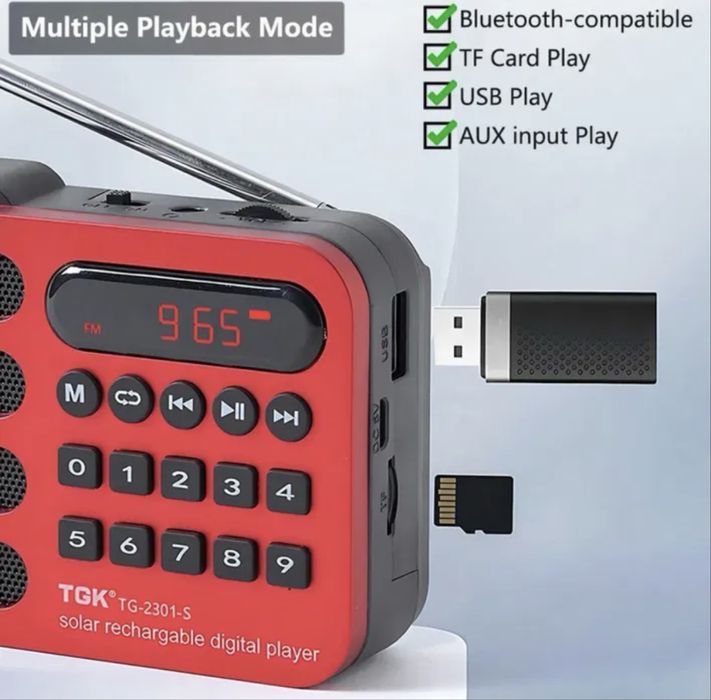 Mini Radio fm solar nou cu wi fi