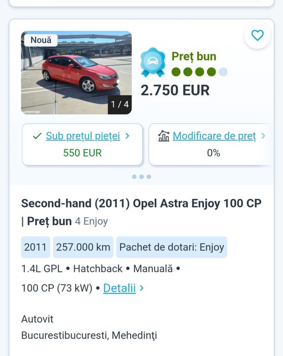 Opel astra J 2011 benzina+gpl, unic proprietar.