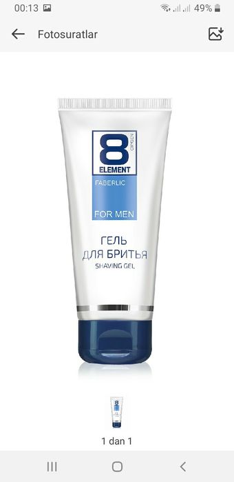 Faberlic soqol olishdan oldin va k.n ishlatiladigan gel va penalar