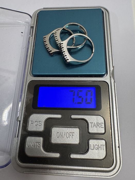 Set 3 inele argint 925, cu pietre pretioase (safir, smarald, rubin)