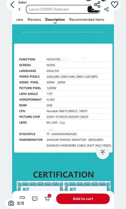 Camera Video Samueo fata + spate + monitorizare permanenta parcare